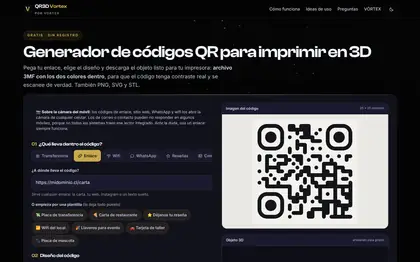 Generador QR3D de V&Oacute;RTEX